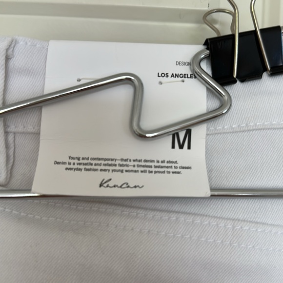 KANCAN white shorts modesty distressed sewn cuff mid rise Zip front NWT - Picture 7 of 9